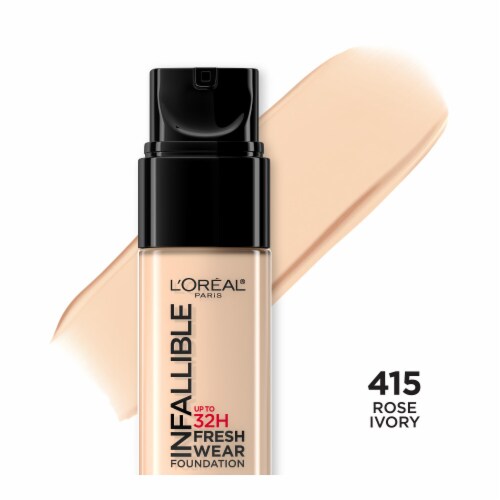 L'ORÉAL PARIS Infallible 32 Hour Fresh Wear Lightweight Foundation, 415 Rose Ivory, 1 oz.