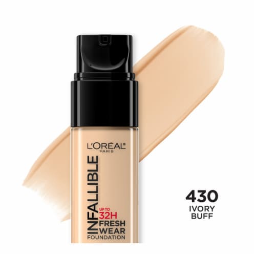 L'ORÉAL PARIS Infallible 32 Hour Fresh Wear Lightweight Foundation, 430 Ivory Buff, 1 oz.