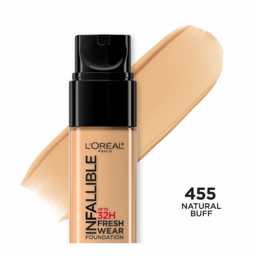 L'ORÉAL PARIS Infallible 32 Hour Fresh Wear Lightweight Foundation, 455 Natural Buff, 1 oz.