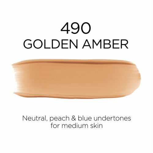 L'ORÉAL PARIS Infallible 32 Hour Fresh Wear Lightweight Foundation, 490 Golden Amber, 1 oz.