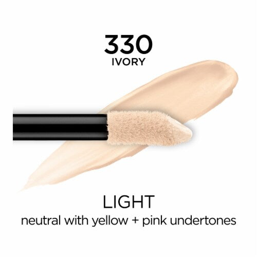L'ORÉAL PARIS Infallible Full Wear Concealer Waterproof, Full Coverage, 330 Ivory, 0.33 fl. oz.