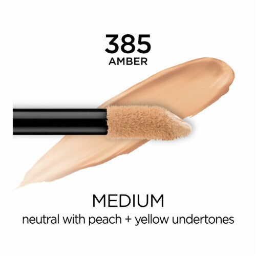 L'ORÉAL PARIS Infallible Full Wear Concealer Waterproof, Full Coverage, 385 Amber, 0.33 fl. oz.