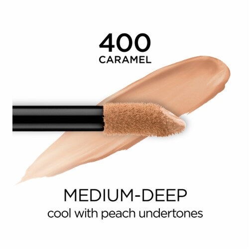 L'ORÉAL PARIS Infallible Full Wear Concealer Waterproof, Full Coverage, 400 Caramel, 0.33 fl. oz.