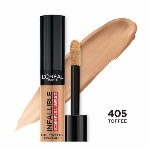 L'ORÉAL PARIS Infallible Full Wear Concealer Waterproof, Full Coverage, 405 Toffee, 0.33 fl. oz.