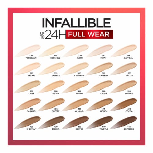 L'ORÉAL PARIS Infallible Full Wear Concealer Waterproof, Full Coverage, 410 Almond, 0.33 fl. oz.