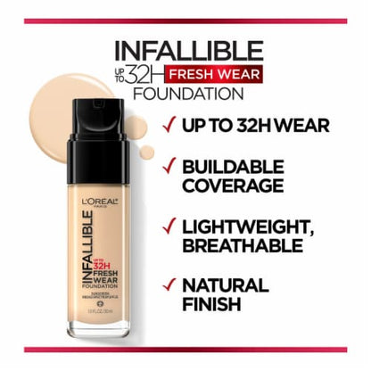 L'ORÉAL PARIS Infallible 32 Hour Fresh Wear Lightweight Foundation, 535 Espresso, 1 fl oz