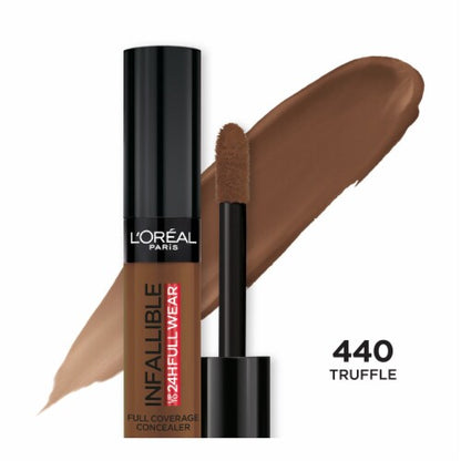 L'ORÉAL PARIS Infallible Full Wear Concealer Waterproof, Full Coverage, 440 Truffle, 0.33 fl. oz.