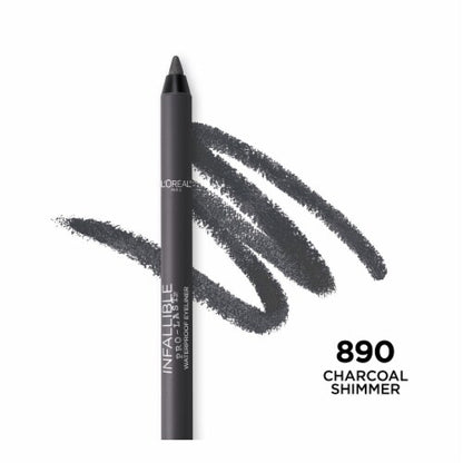 L'ORÉAL PARIS Infallible Pro-Last Waterproof, Up to 24HR Pencil Eyeliner, 890 Charcoal Shimmer, 0.042 oz.