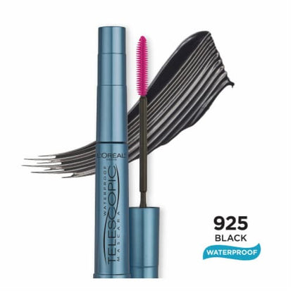 L'ORÉAL PARIS Telescopic Original Waterproof Lengthening Mascara, 925 Waterproof Black, 0.24 fl. oz.
