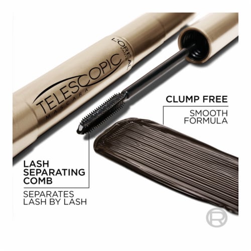 L'ORÉAL PARIS Telescopic Original Waterproof Lengthening Mascara, 925 Waterproof Black, 0.24 fl. oz.