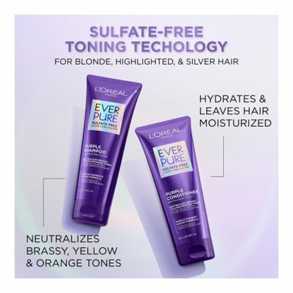 L'ORÉAL PARIS EverPure Sulfate Free Purple Shampoo for Colored Hair, 6.8 fl. oz.