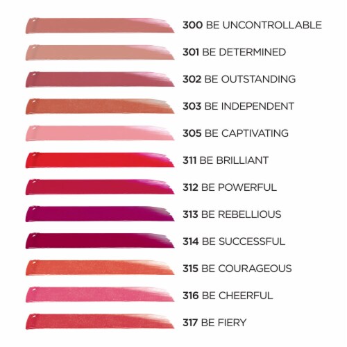 L'Oreal Paris Brilliant Signature Shiny Lip Stain Lipstick, Be Fiery, 0.21 fl. oz.