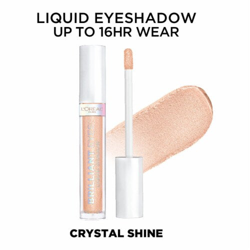 L'ORÉAL PARIS Brilliant Eyes Shimmer Liquid Eye Shadow Makeup, 410 Crystal Shine, 0.1 oz.
