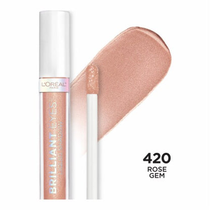 L'ORÉAL PARIS Brilliant Eyes Shimmer Liquid Eye Shadow Makeup, 425 Rose Gem, 0.1 oz.