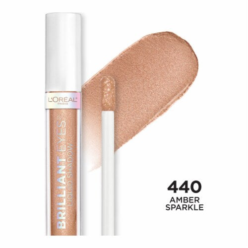 L'ORÉAL PARIS Brilliant Eyes Shimmer Liquid Eye Shadow Makeup, 445 Amber Sparkle, 0.1 oz.