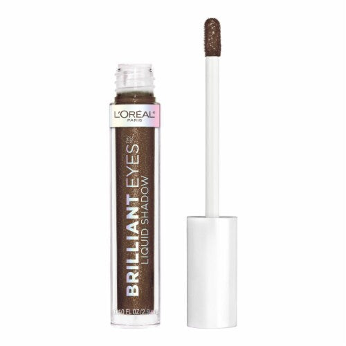 L'ORÉAL PARIS Brilliant Eyes Shimmer Liquid Eye Shadow Makeup, 465 Royal Onyx, 0.1 oz.