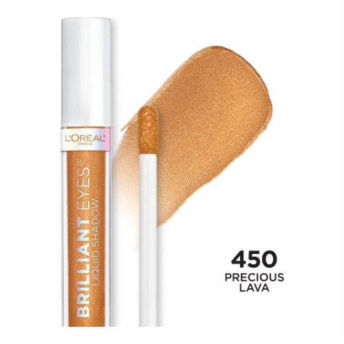 L'ORÉAL PARIS Brilliant Eyes Shimmer Liquid Eye Shadow Makeup, 455 Precious Lava, 0.1 oz.