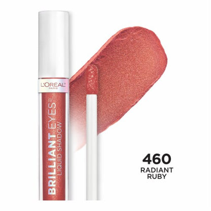 L'ORÉAL PARIS Brilliant Eyes Shimmer Liquid Eye Shadow Makeup, 435 Radiant Ruby, 0.1 oz.