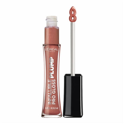 L'Oreal Paris Infallible Pro Gloss Plump Lip Gloss with Hyaluronic Acid, Nude Twinkle, 0.21 oz