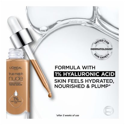L'ORÉAL PARIS True Match Hyaluronic Tinted Serum Foundation Skincare Hybrid, 2-3 Light, 1 fl oz