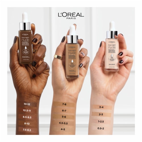 L'ORÉAL PARIS True Match Hyaluronic Tinted Serum Foundation Skincare Hybrid, 10.5-11 Rich Deep, 1 fl oz
