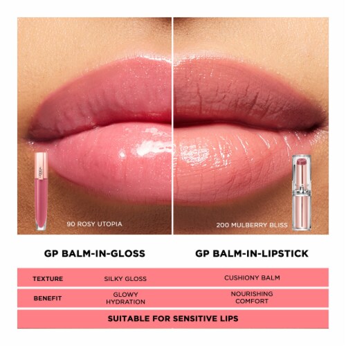 L'ORÉAL PARIS Glow Paradise Hydrating Tinted Lip Balm-in-Gloss with Pomegranate Extract, 100 Mademoiselle Mauve, 0.23 fl oz