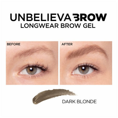 L'ORÉAL PARIS Unbelieva-Brow Longwear Waterproof Tinted Brow Gel, 563 Dark Blonde, 0.15 fl oz