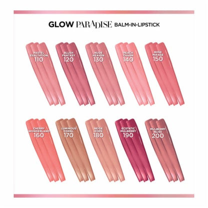L'ORÉAL PARIS Glow Paradise Balm-in-Lipstick with Pomegranate Extract, 110 Pastel Exaltation, 0.1 oz