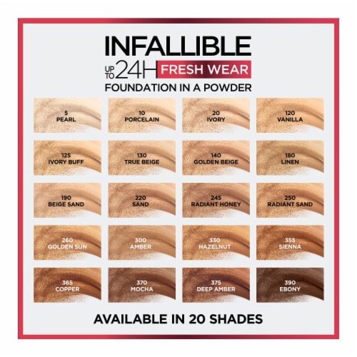 L'ORÉAL PARIS Infallible Up to 24H Fresh Wear Foundation in a Powder, matte finish, 190 Beige Sand, 0.31 oz