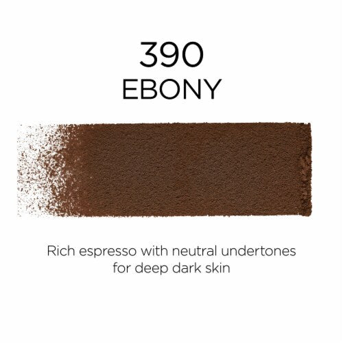 L'ORÉAL PARIS Infallible Up to 24H Fresh Wear Foundation in a Powder, matte finish, 390 Ebony, 0.31 oz