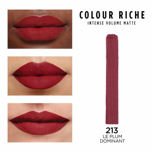 L'ORÉAL PARIS Colour Riche Intense Volume Matte Lipstick, 213 Le Plum Dominant, 0.06 oz