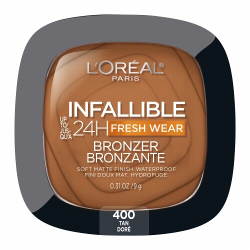 L'ORÉAL PARIS Infallible Up to 24H Fresh Wear Soft Matte Bronzer, 400 Tan, 0.31 oz