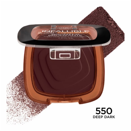 L'ORÉAL PARIS Infallible Up to 24H Fresh Wear Soft Matte Bronzer, 550 Deep Dark, 0.31 oz