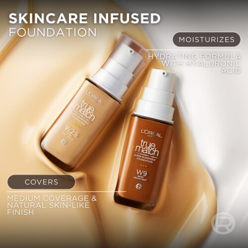 L'ORÉAL PARIS True Match Super-Blendable Foundation, Medium Coverage, W4.5, Light Medium , 1 fl. oz.