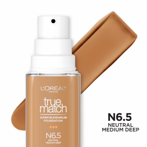 L'ORÉAL PARIS True Match Super-Blendable Foundation, Medium Coverage, W8, Medium Deep, 1 fl. oz.