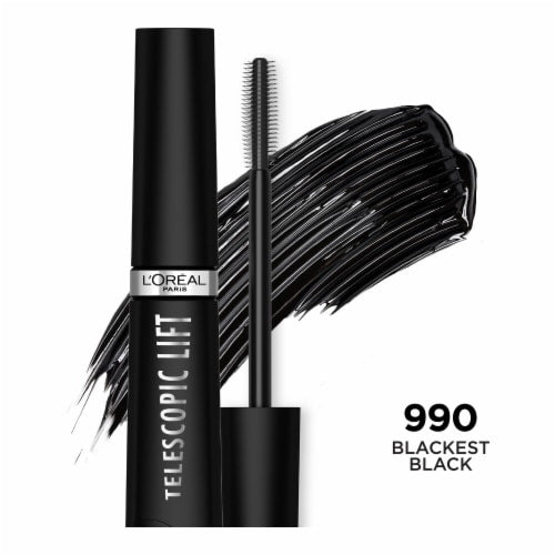 L'ORÉAL PARIS Telescopic Lift Volumizing Washable Mascara, 990 Blackest Black, 0.33 fl. oz.