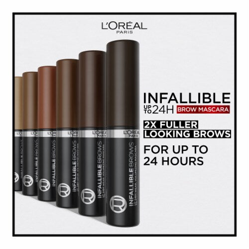 L'ORÉAL PARIS Infallible Volumizing 24H Wear Brow Mascara, 008 Light Blonde, 0.13 fl oz