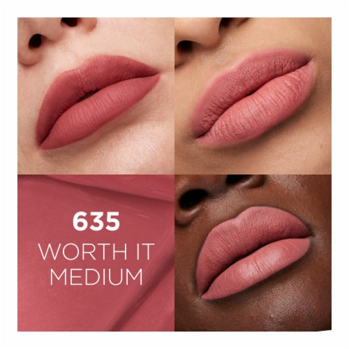 L'ORÉAL PARIS Infallible Lacque Resistance Liquid Lipstick, 635 Worth It Medium, 0.13 fl oz