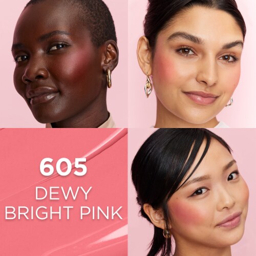 L'ORÉAL PARIS Lumi Le Liquid Blush, Intense Liquid Pigments, 605 Dewy Bright Pink, 0.33 fl oz