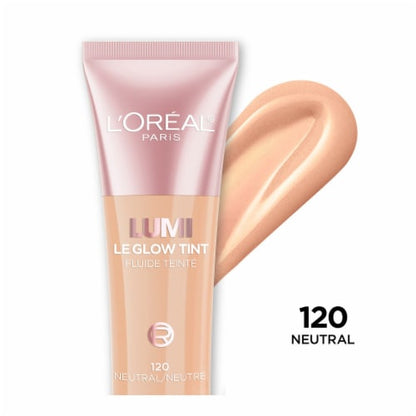 L'ORÉAL PARIS Lumi Le Glow Tint Liquid Skin Tint, 120 Neutral, 0.84 fl. oz.