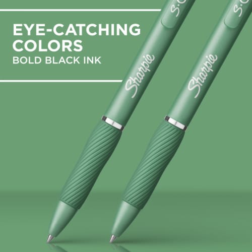 Sharpie S-Gel Forest Green Fashion Barrel Black Ink Pens, 4 count