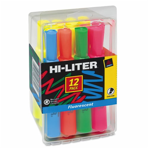 Avery Hi-Liter Fluorescent Desk Style Highlighters - Assorted, 4 count