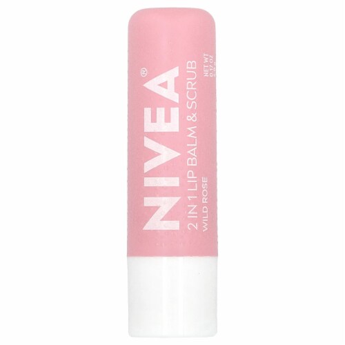Nivea Lip 2-In-1 Lip Balm & Scrub Wild Rose + Vit E 0.17oz
