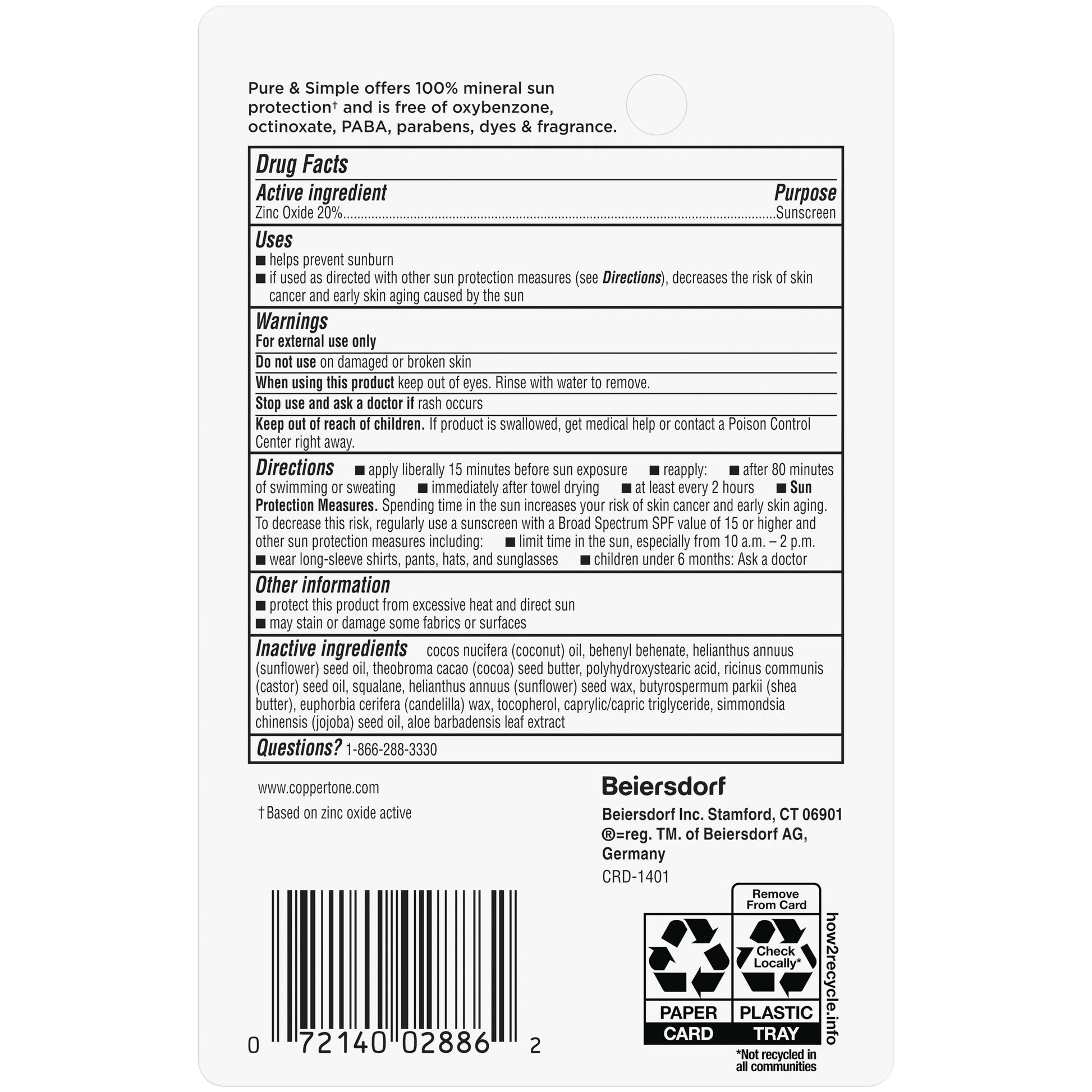 Coppertone Spf#50 Waterbabies Pure & Simple Stick 0.49oz
