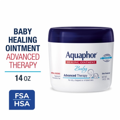 Aquaphor Baby Healing Ointment Advanced Therapy Skin Protectant for Dry Skin and Diaper Rash Ointment, 7 oz
