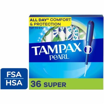 Tampax Tampons Pearl Super 10 Count Leakguard Unscented