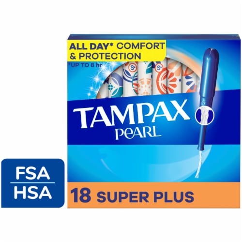 Tampax Tampons Pearl Super 18 Count Leakguard Unscented