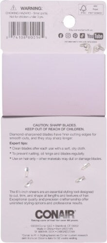 CONAIR Professional Diamond-Sharpened Barber Shears, 6.5"