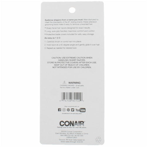 CONAIR Trim & Shape Eyebrow Shaping Razors, 3 count