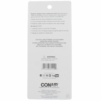 CONAIR Trim & Shape Eyebrow Shaping Razors, 3 count